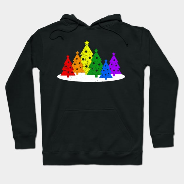 Gay Pride Christmas Trees Hoodie by Muzehack